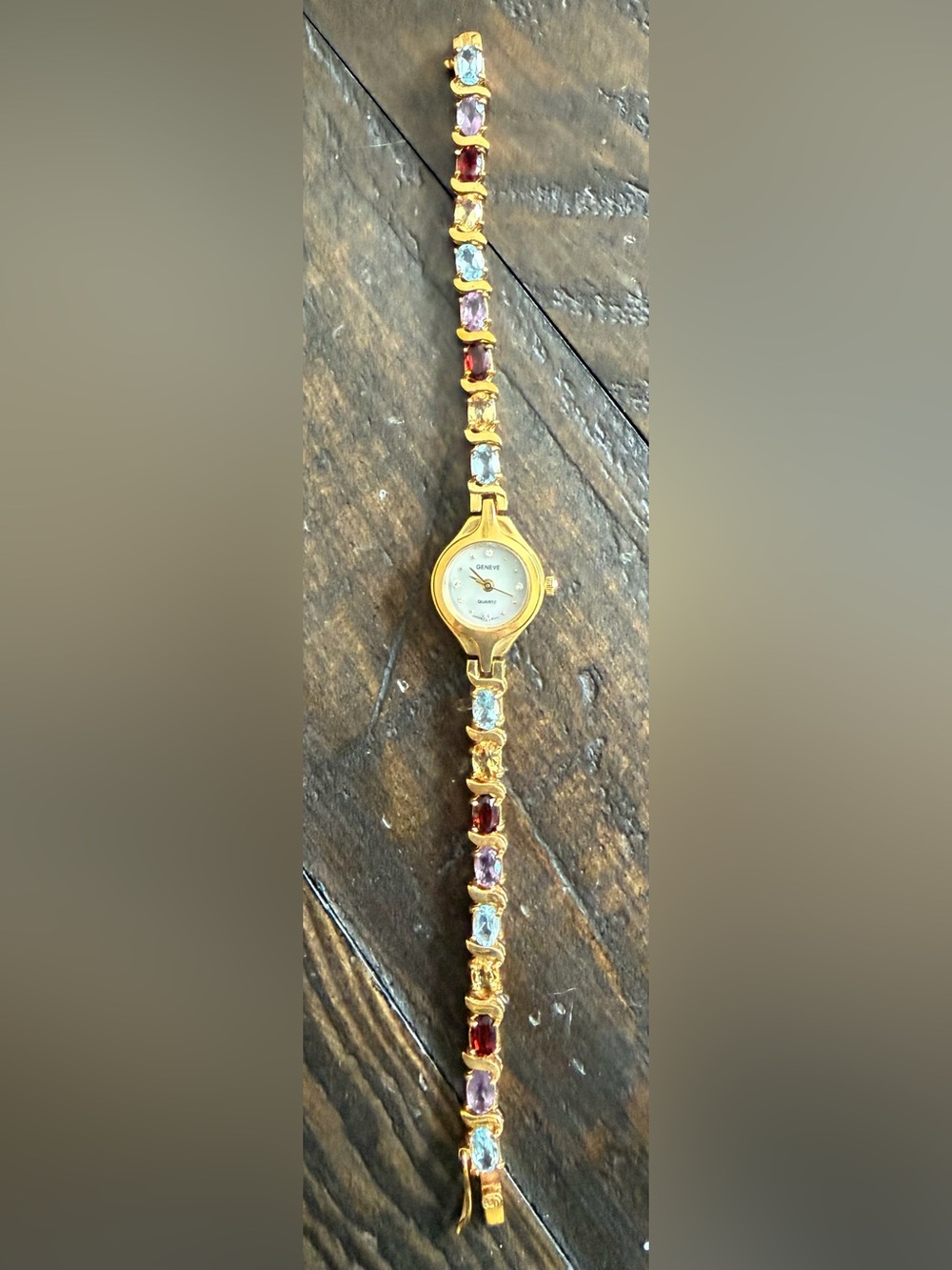 Geneve Women’s Goldtone Watch with Semi-Precious Stones - NWOT